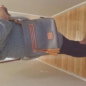 Dooney And Bourke Crossbody Gray& Brown Leather